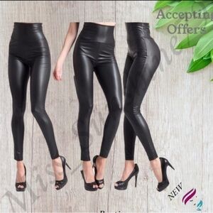 Boutique NEW - Sz S - faux leather high waisted leggings - soft inside- stretchy
